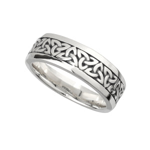 SILVER OXIDISED GENTS TRINITY KNOT RING  S21012