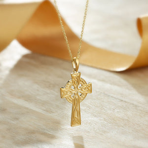 Celtic Cross 10ct Yellow Gold Pendant Double sided. S44648