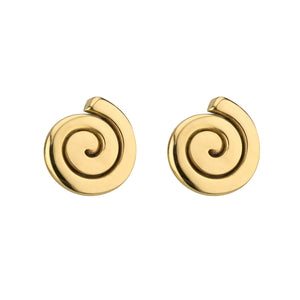 Gold Spiral Stud Earrings by Grange Celtic jewellery