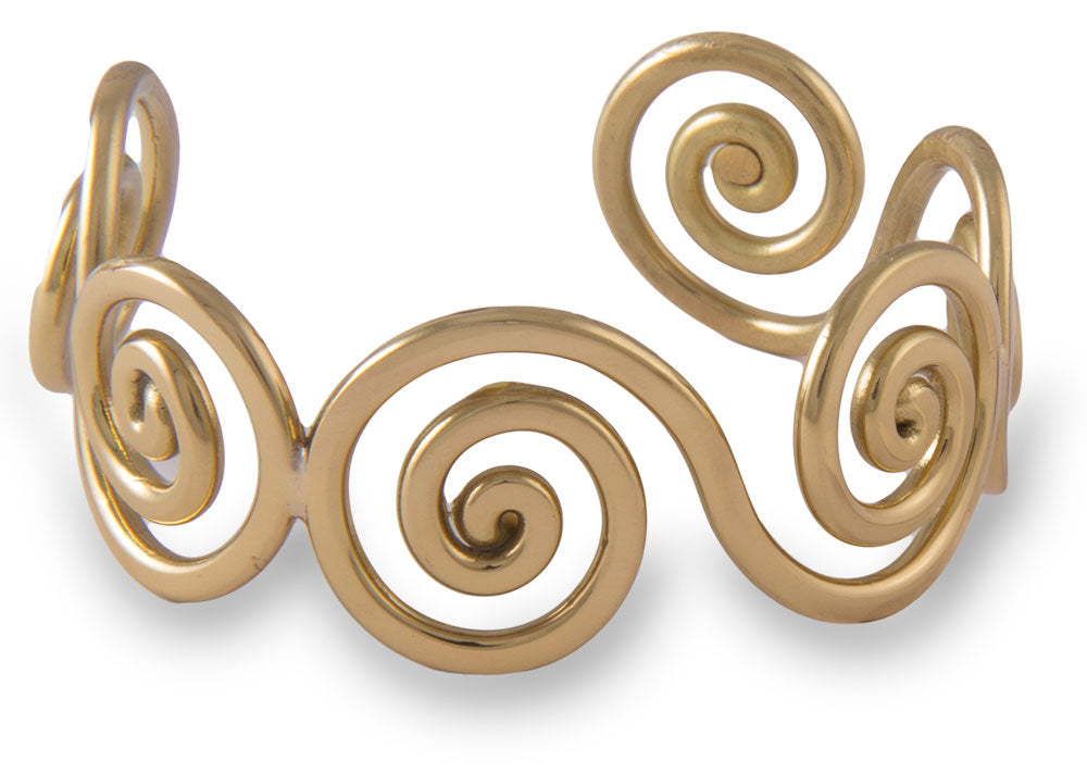 Celtic Spiral Gold Tone Bangle by Grange Jewellery.