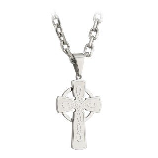 Celtic Cross Stainless Steel Pendant The Irish Shop