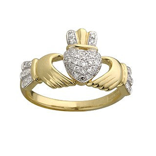 Claddagh Ring 14ct Yellow Gold Diamond S2768