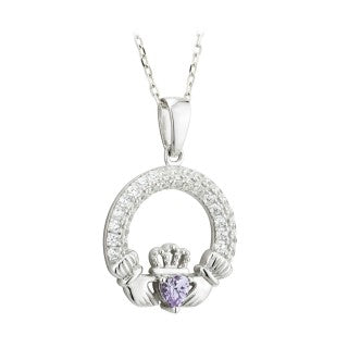 Claddagh birthstone pendant deals