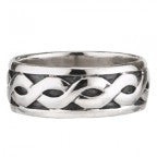 Celtic Knot All Round Band Ring Sterling Silver 9.5mm S2649