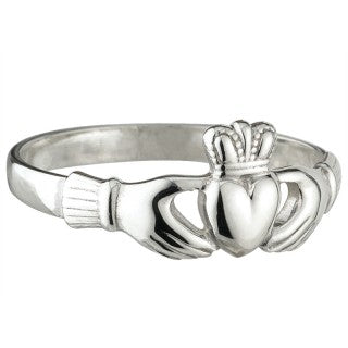 Claddagh Ring Sterling Silver Puffed Heart Fine Thickness S2543