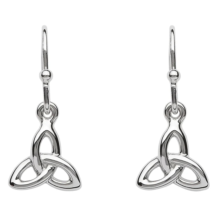 Trinity Knot Sterling Silver Drop Earrings.