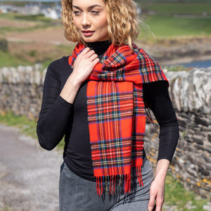 100% Merino Wool Luxury Scarf in Royal Stewart Tartan