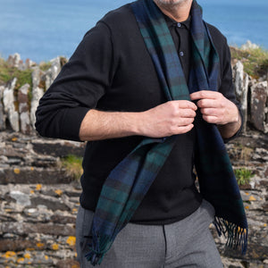 100% Merino Wool Luxury Wool Scarf in Blackwatch Tartan