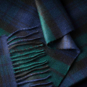 100% Merino Wool Luxury Wool Scarf in Blackwatch Tartan