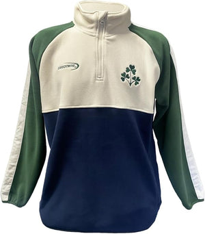 Men's Shamrock 1/4 Zip Fleece in Cream, Navy and Green