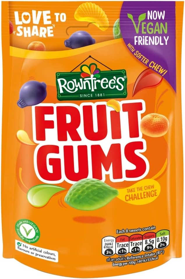 Rowntrees Fruit Gums large 150gram.