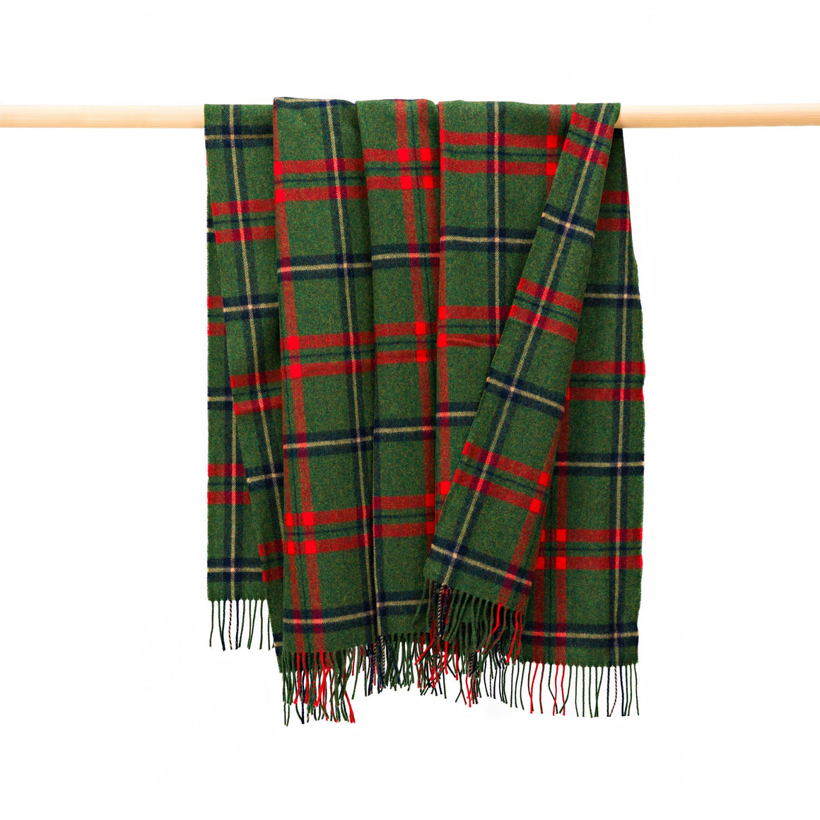 Lambswool Throw Green Red Navy Blue Check
