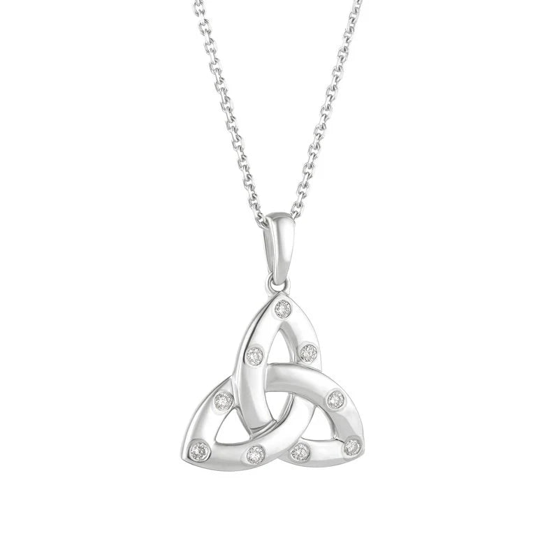 Sterling Silver Cubic Zirconia Trinity Knot Pendant