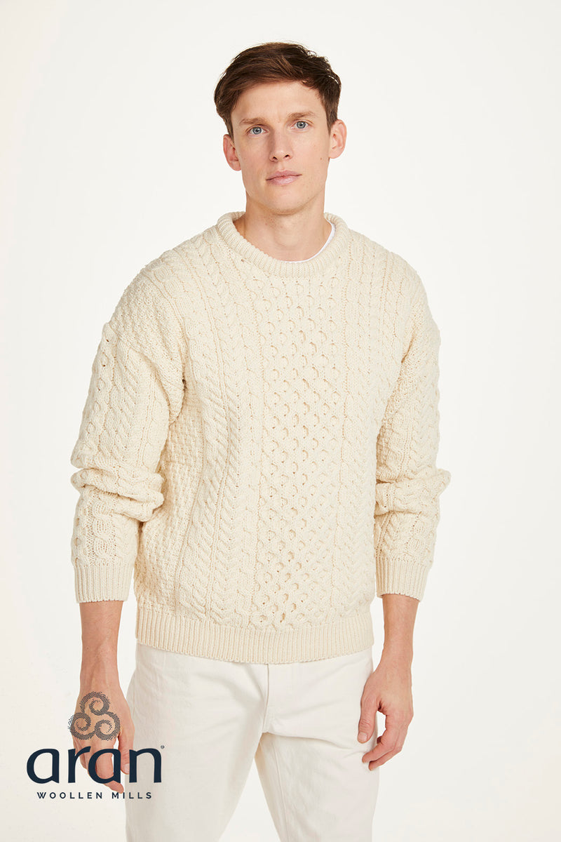 Aran Jumper Natural Merino Wool - The Irish Shop