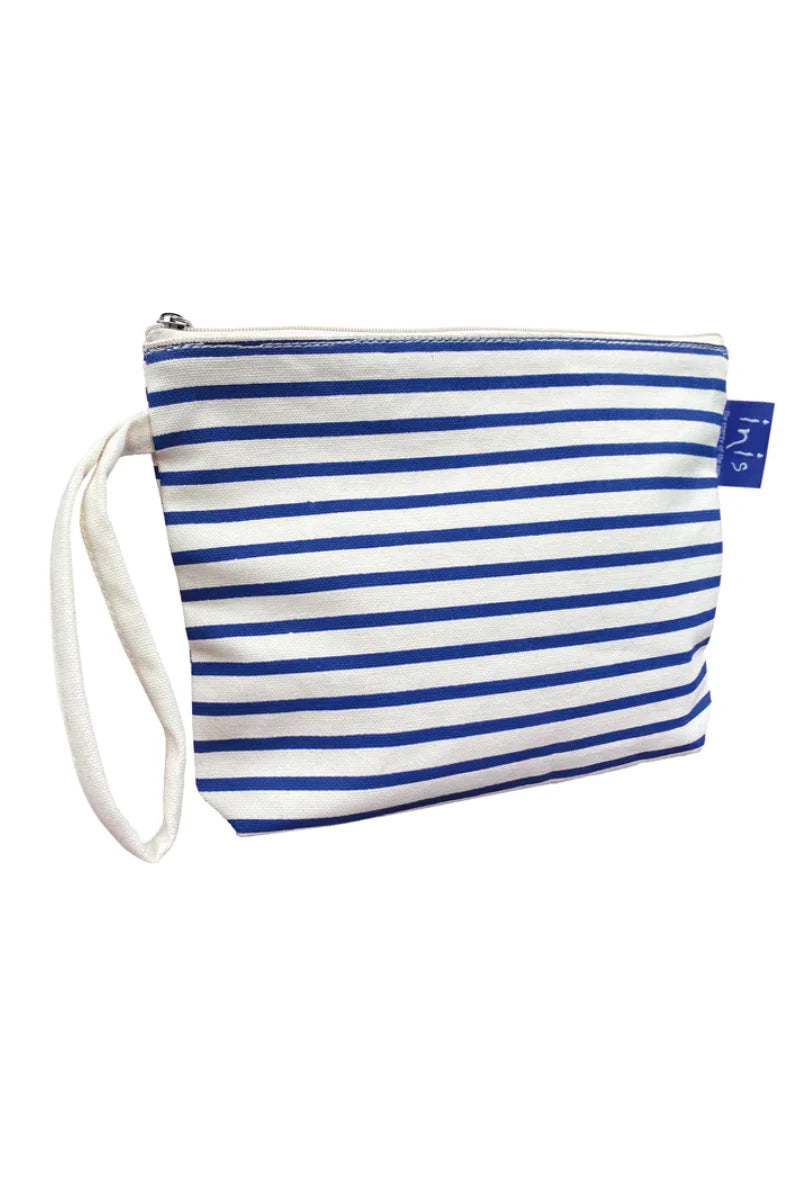 Inis Blue Stripped Cosmetic Bag