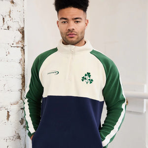 Men's Shamrock 1/4 Zip Fleece in Cream, Navy and Green