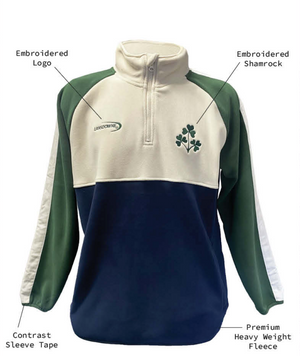 Men's Shamrock 1/4 Zip Fleece in Cream, Navy and Green