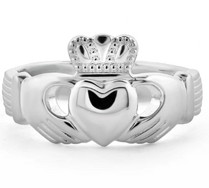 Claddagh Ring Sterling Silver Puffed Heart Medium Thickness S2271