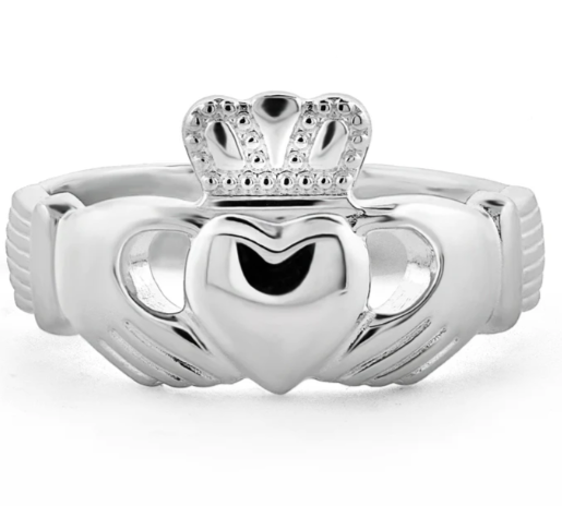 Claddagh Ring Sterling Silver Puffed Heart Medium Thickness S2271
