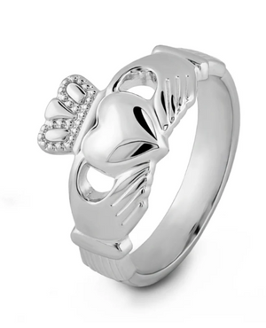Claddagh Ring Sterling Silver Puffed Heart Medium Thickness S2271