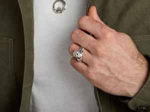 Men's Heavy Silver Celtic Claddagh Ring