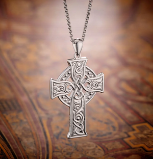 Men's Large Four Apostles Celtic Cross Pendant