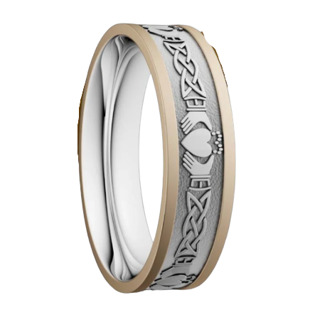 5mm Claddagh Lovers Knot White with Yellow Trims