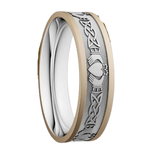 5mm Claddagh & Lovers Knot White with Yellow Trims