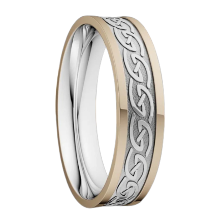 5mm Celtic Waves White with Yellow Rails