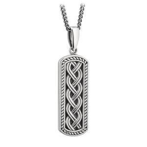 Men's Silver Oxidised Celtic Ingot Pendant S46454