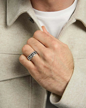 Men's Claddagh Band Sterling Silver Ring.