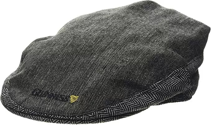 Dark gray flat cap with a subtle pattern on a white background
