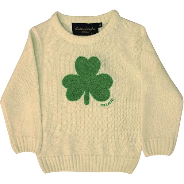 Traditional Craft Kids Cream Shamrock Jumper