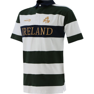 Men's Lansdowne Ireland Stripe Short Sleeve Rugby Top Bottle / White