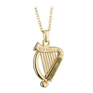 Harp Marble Pendant 18ct Gold plated S46526.