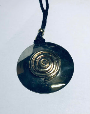 Round Celtic Spiral Two Toned Pendant.