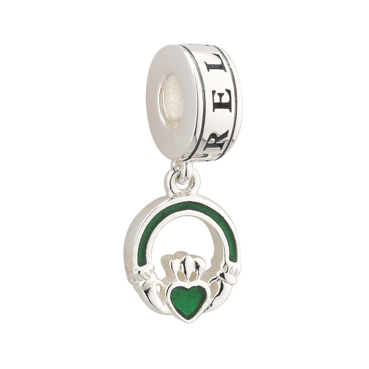 Charm Bead Dangle Claddagh Enamel and Sterling Silver S80369 The