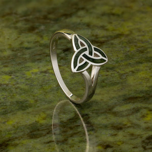 Connemara Marble Trinity Sterling Silver Ring S21035.