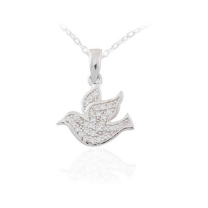 Dove Sterling Silver Cubic Zirconia Pendant N4090.