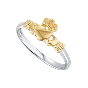 10K Gold and Sterling Silver Claddagh Ring S21131.        NEW 2023.