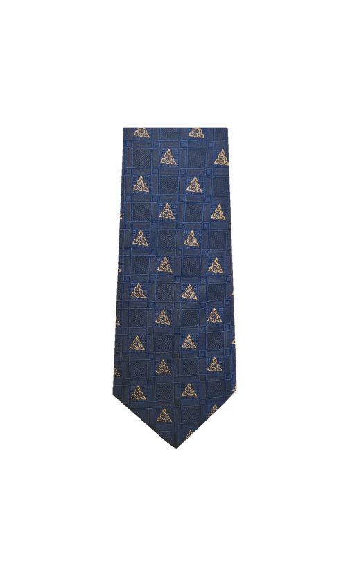 Navy Celtic Knot Silk Tie Patrick Francis Collection.