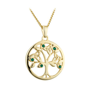 Tree of life 18ct Gold Plated Pendant S46353G.