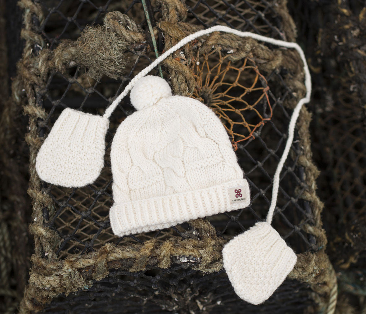 Aran Baby Hat and Mitten Set The Irish Shop