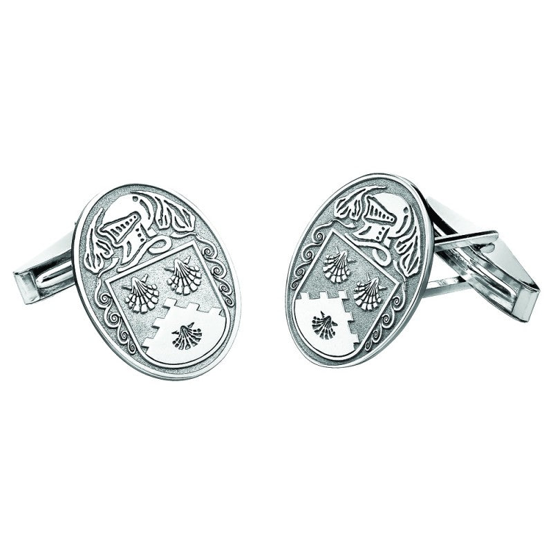 Personalised Coat of Arms large Sterling Silver Cuff Links.