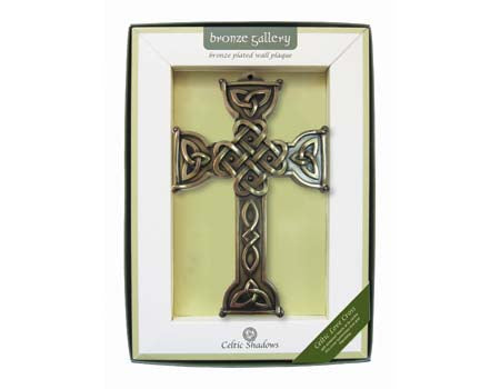 Celtic Knot Cross Bronze Plaque