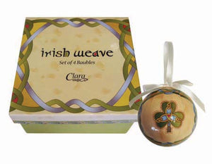 Christmas Bauble - Set of 4 Irish Symbols Gift Boxed