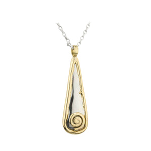 Two Tone Silver Spiral Pendant by Grange Celtic jewellery