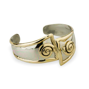 Two Tone Silver Celtic Spiral Bangle by Grange Celtic Jewellery.