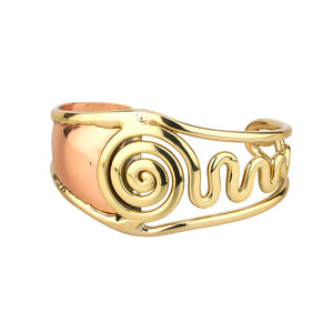 Two Tone Copper Spiral Bangle By Grange Celtic Jewellery.