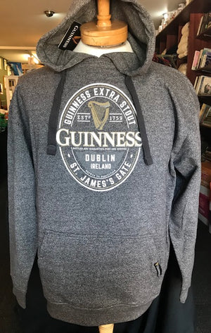 Black / Charcoal St James Gate Guinness Hoodie.